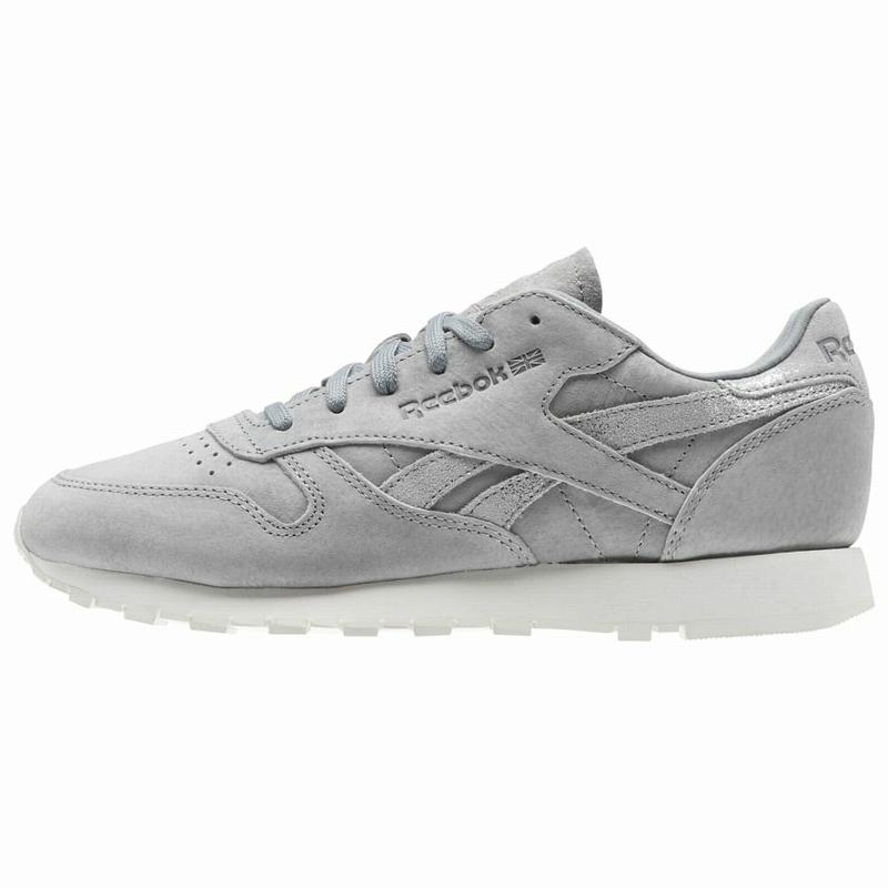 Reebok Classic Leather Shimmer Tenisky Damske - Siva/Strieborne FE3059KF